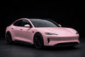 Matte California Sunset PET vinyl wrap film on a car, front three-quarter studio view
