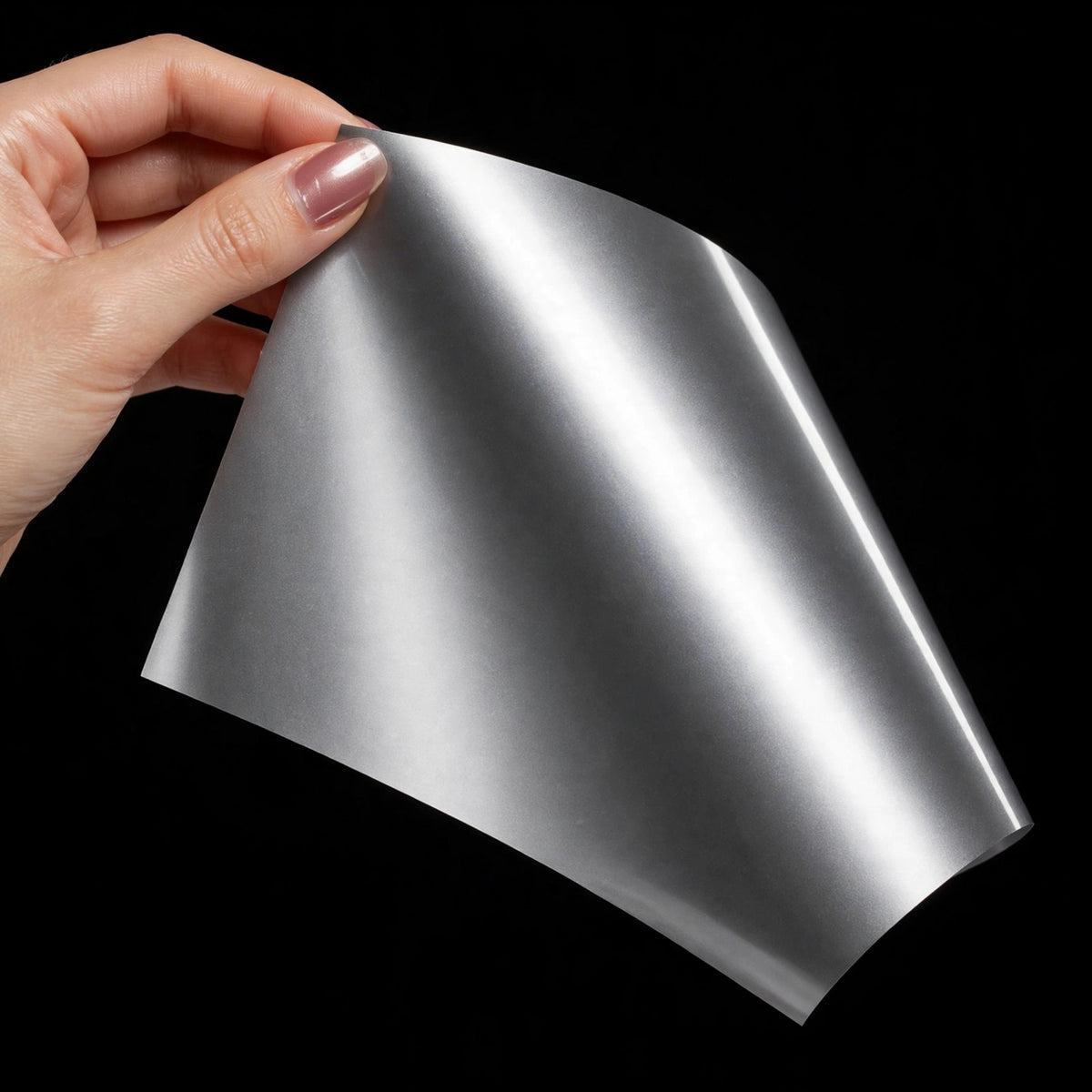 Super Gloss Combat Metallic vinyl wrap film sheet held in hand