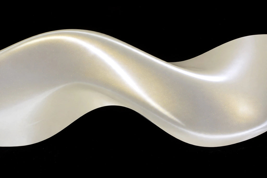 Super Gloss Pearl White Gold vinyl wrap film finish wave