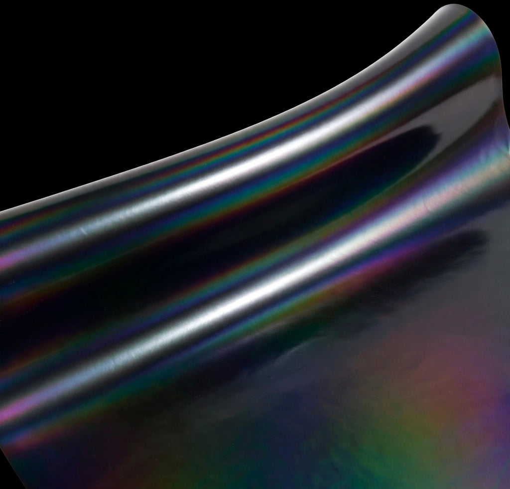 Super Gloss Iridescent Psychedelic Black vinyl wrap film finish wave