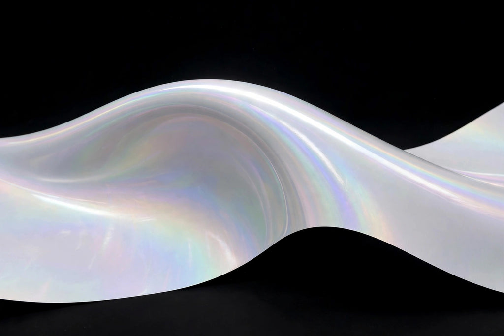 Super Gloss Iridescent Psychedelic White vinyl wrap film finish wave