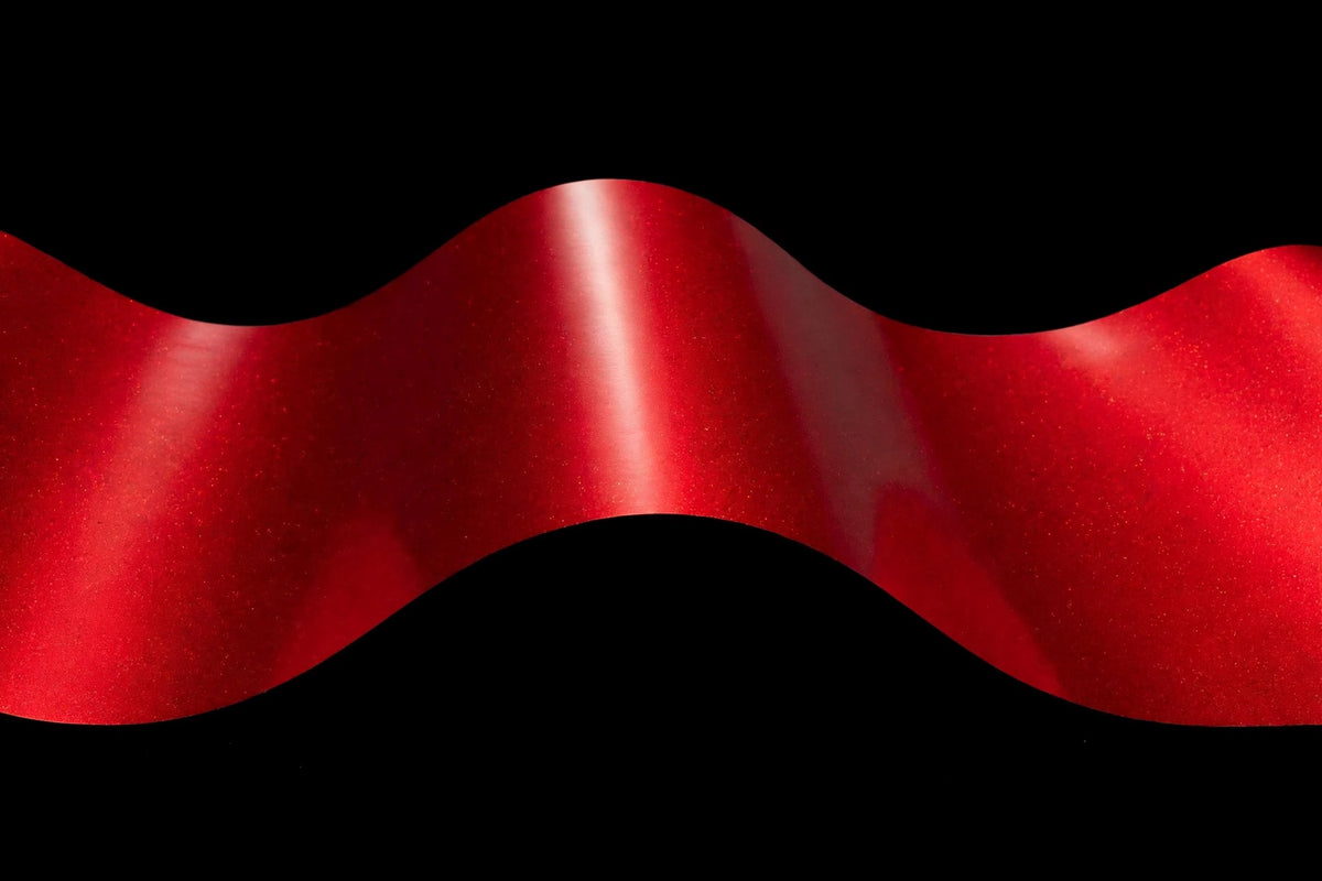 Super Gloss Flame Red Metallic vinyl wrap film finish wave