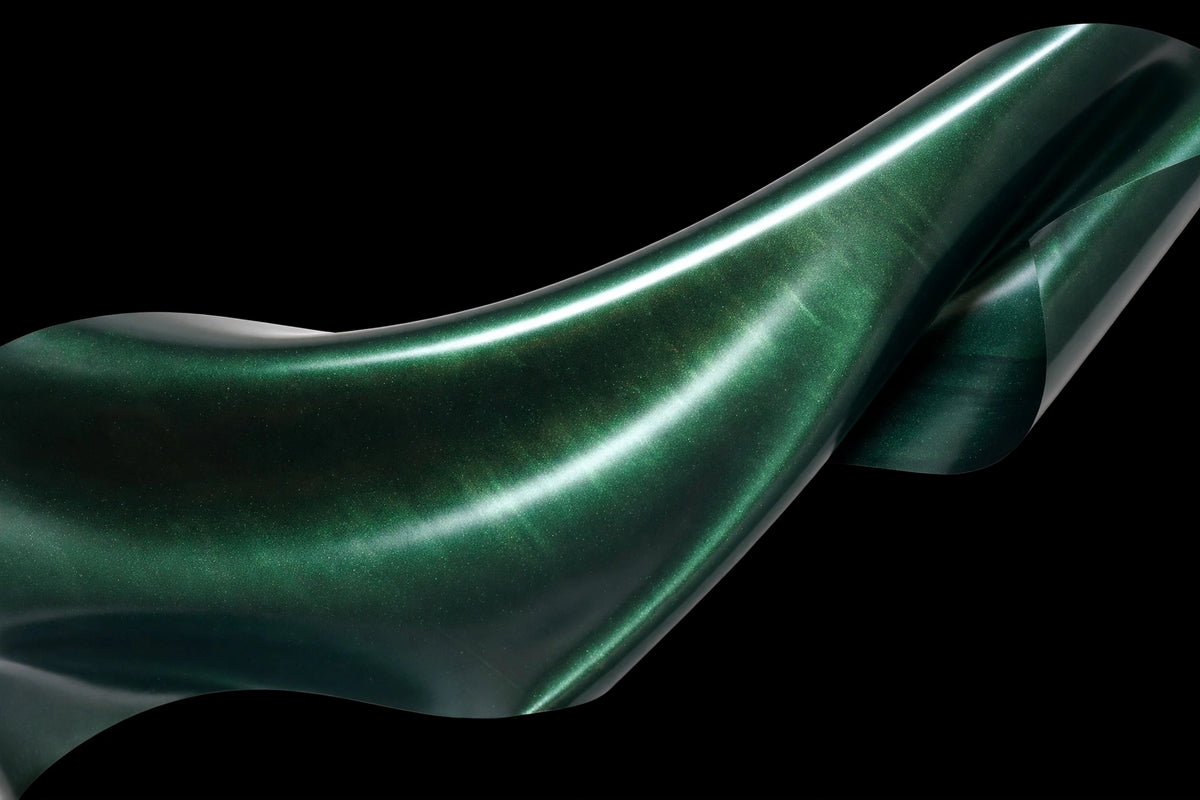 Super Gloss Metallic Dark Jade Green vinyl wrap film finish wave