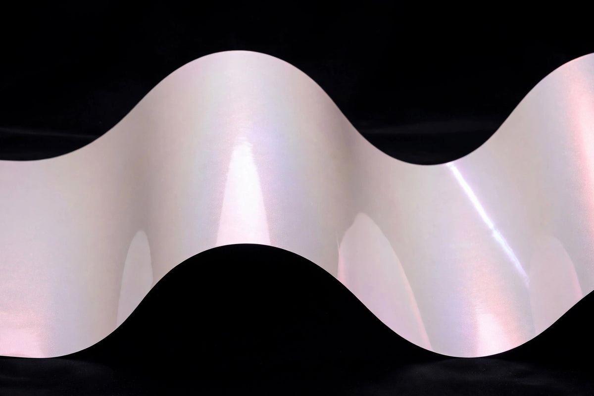 Super Gloss Pearl White Pink vinyl wrap film finish wave