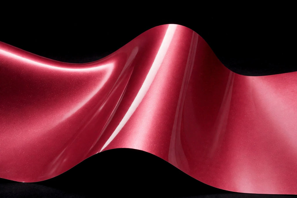 Super Gloss Morganite Red Metallic vinyl wrap film finish wave