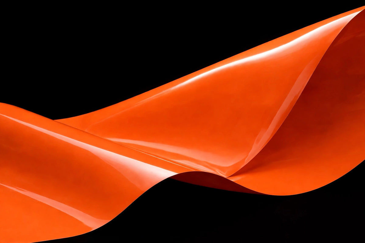 Super Gloss Flame Orange vinyl wrap film finish wave