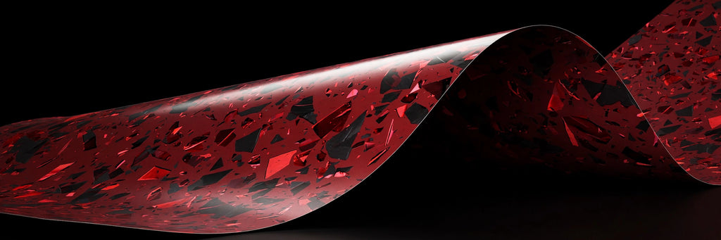 Red Forged Carbon Fiber vinyl wrap film finish wave