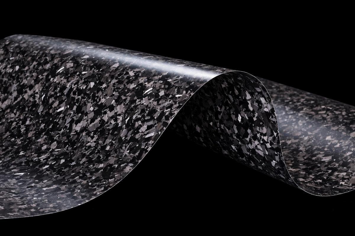 Black Forged Carbon Fiber vinyl wrap film finish wave