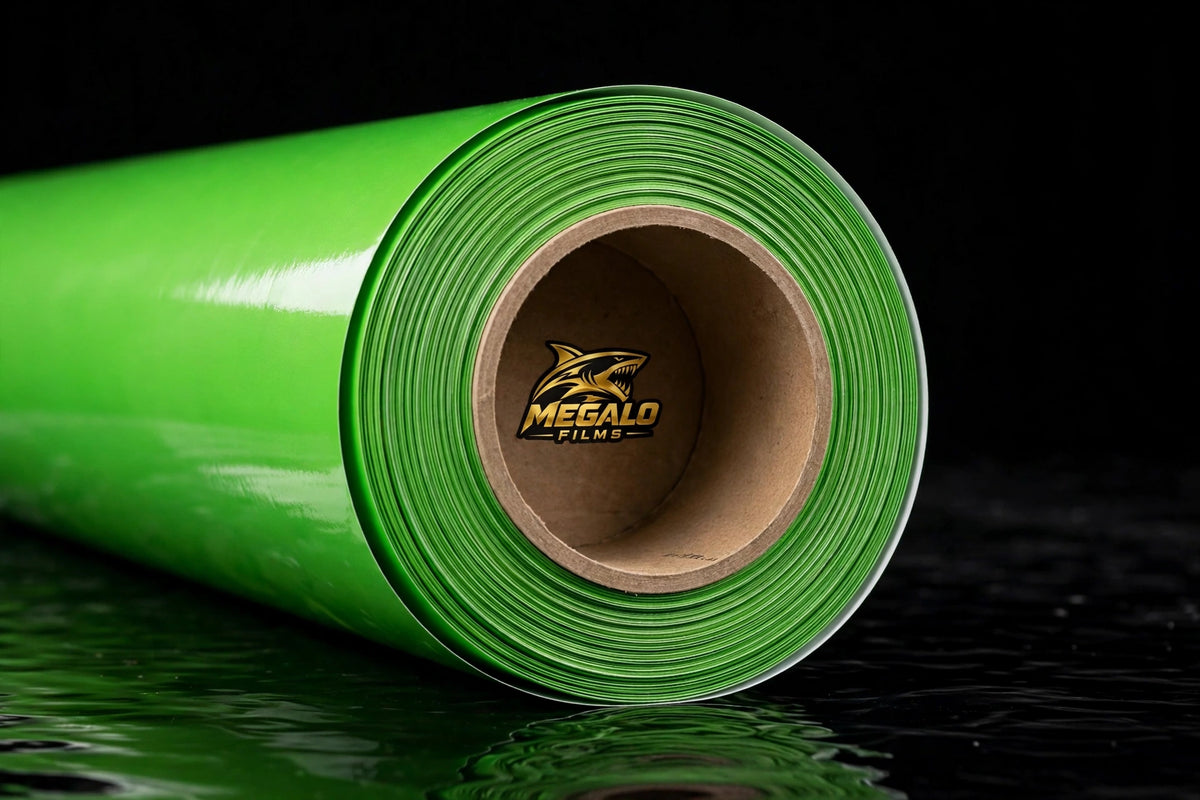 Super Gloss Coral Fruit Green vinyl wrap film full roll by MEGALO FILMS