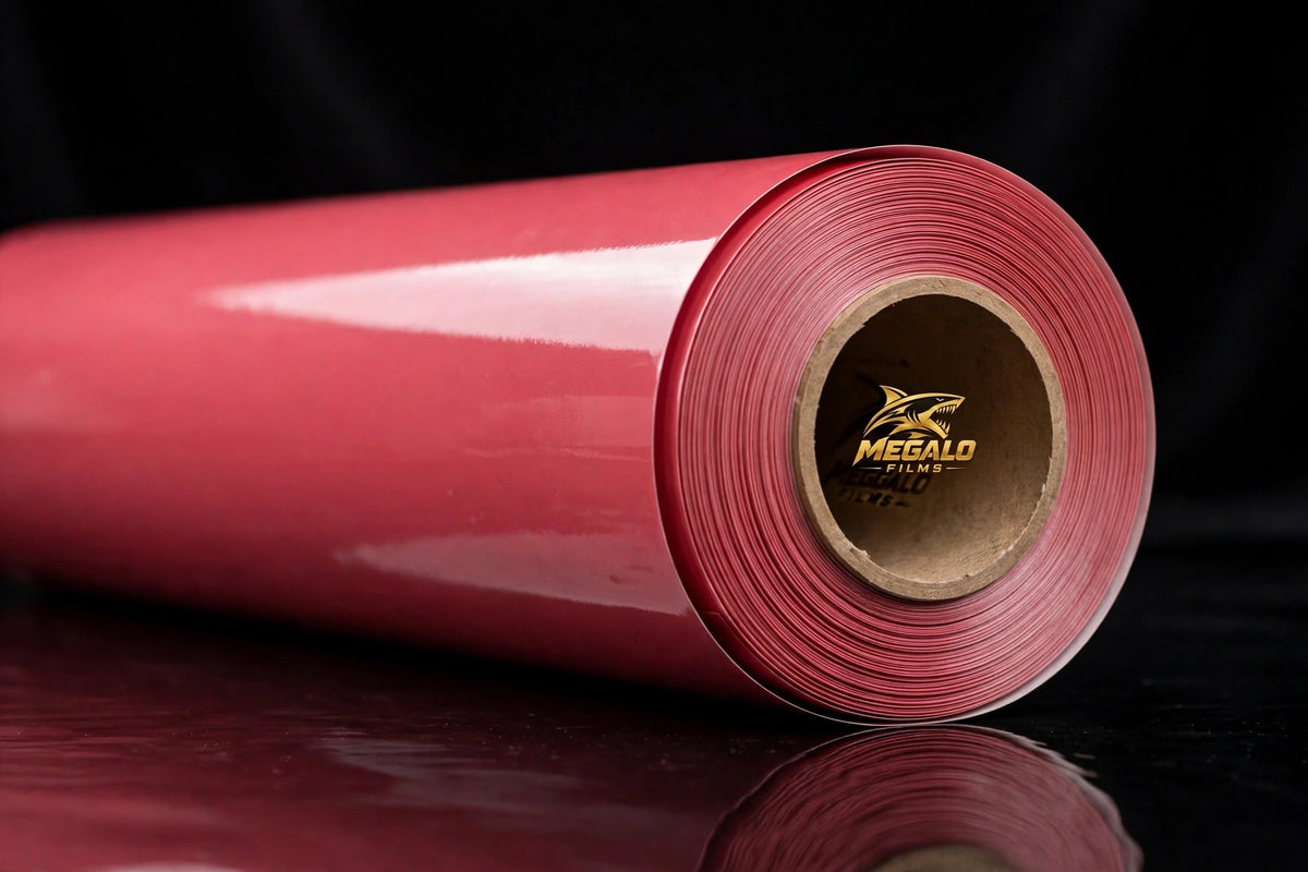 Super Gloss Russet Red vinyl wrap film full roll by MEGALO FILMS