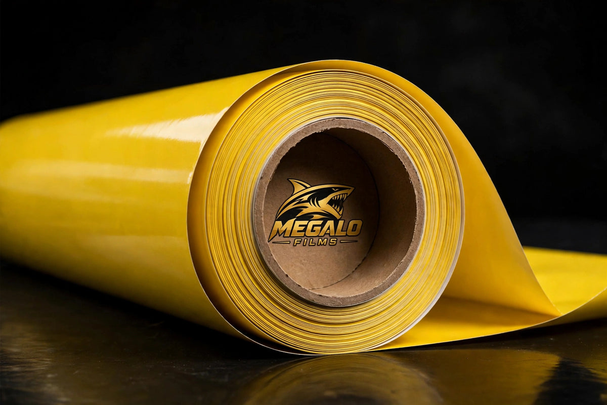Super Gloss Corn Yellow vinyl wrap film full roll by MEGALO FILMS