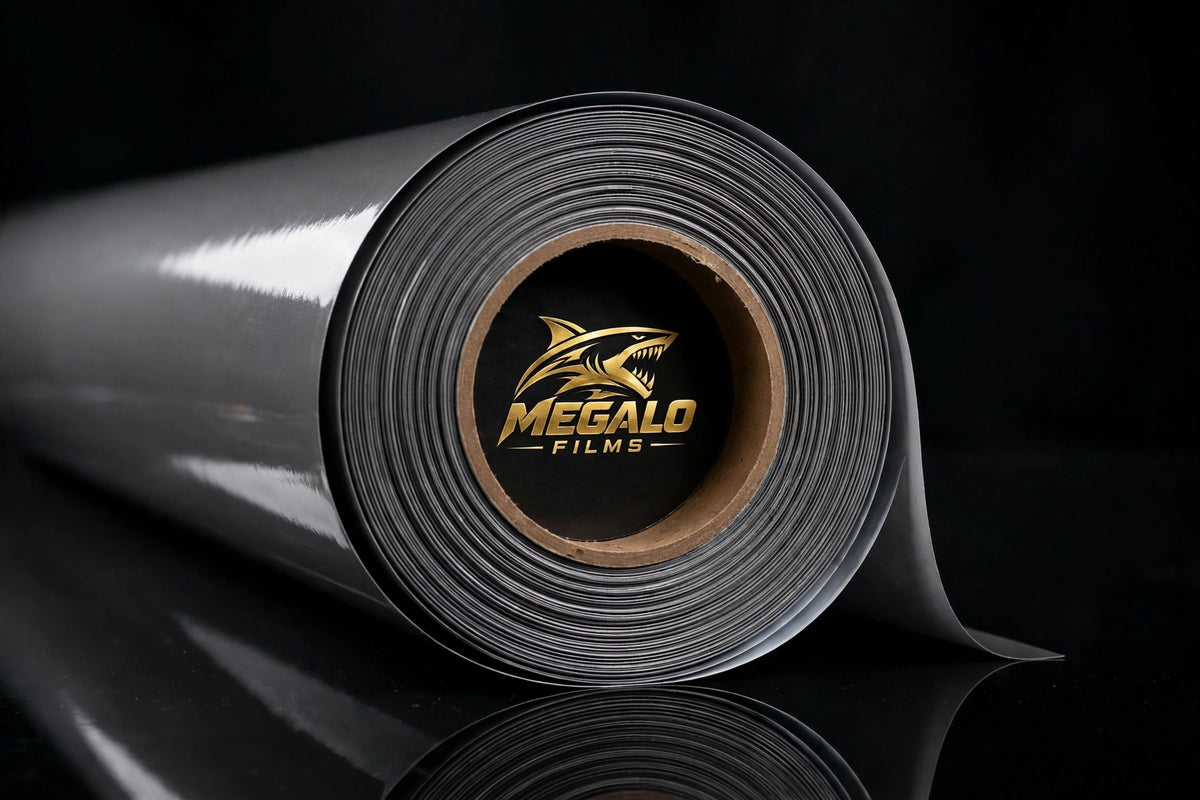 Super Gloss Liquid Combat Gray vinyl wrap film full roll by MEGALO FILMS