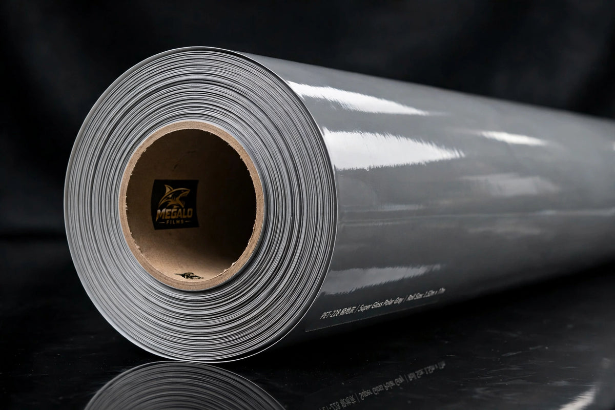 Super Gloss Polar Gray vinyl wrap film full roll by MEGALO FILMS