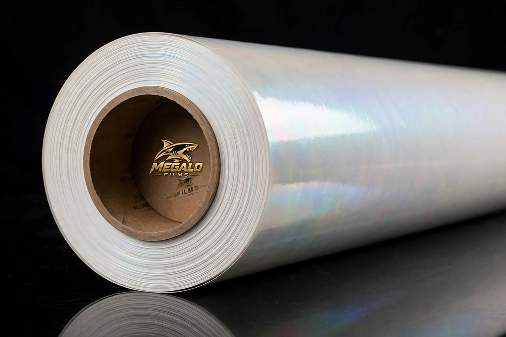Super Gloss Dawn White vinyl wrap film full roll by MEGALO FILMS
