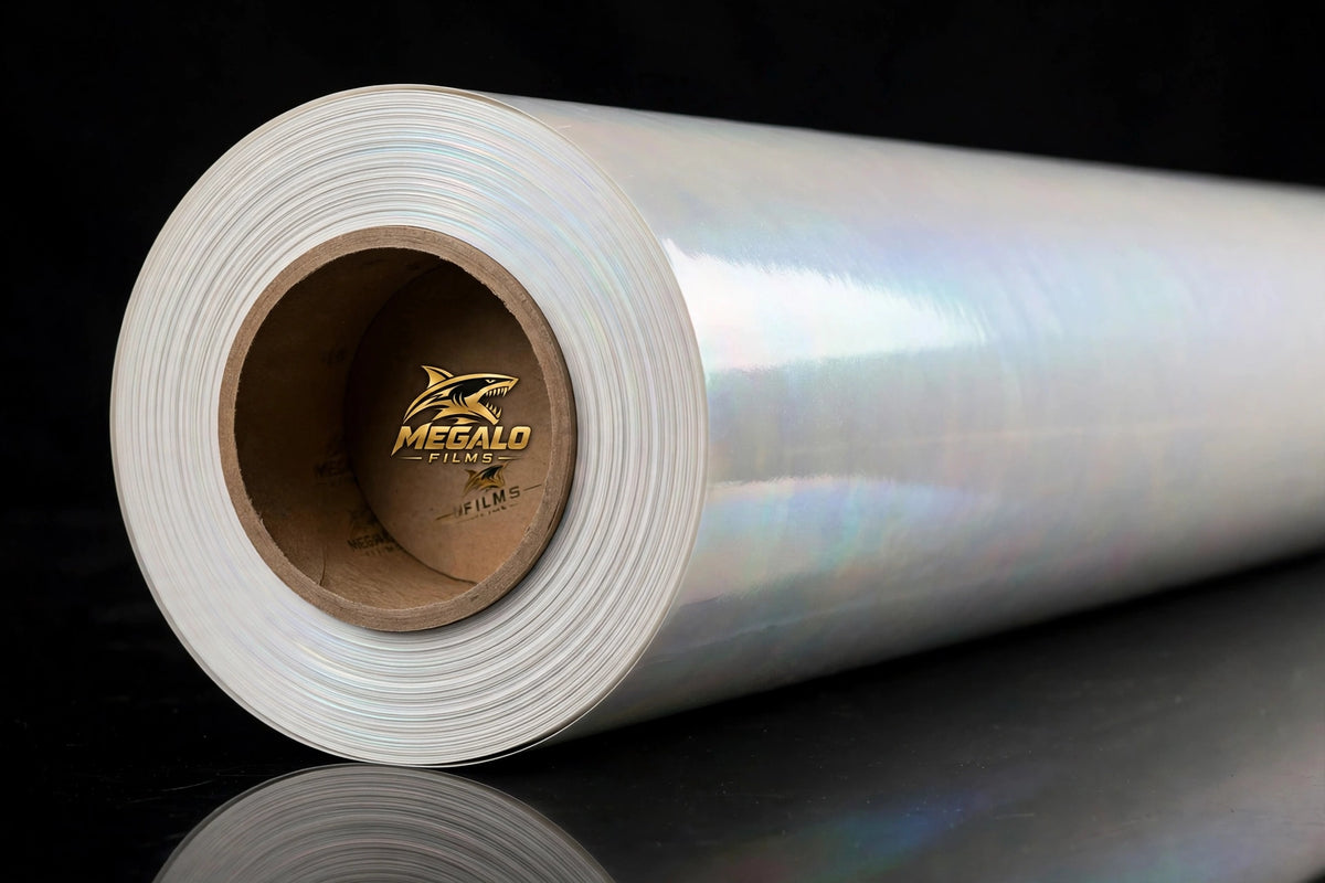 Super Gloss Dawn White vinyl wrap film full roll by MEGALO FILMS