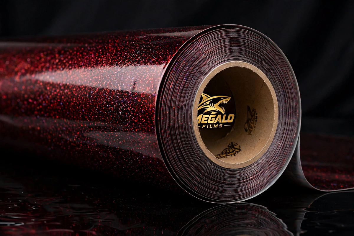 Super Gloss Galaxy Black Red(Thick Dots) () vinyl wrap film full roll by MEGALO FILMS