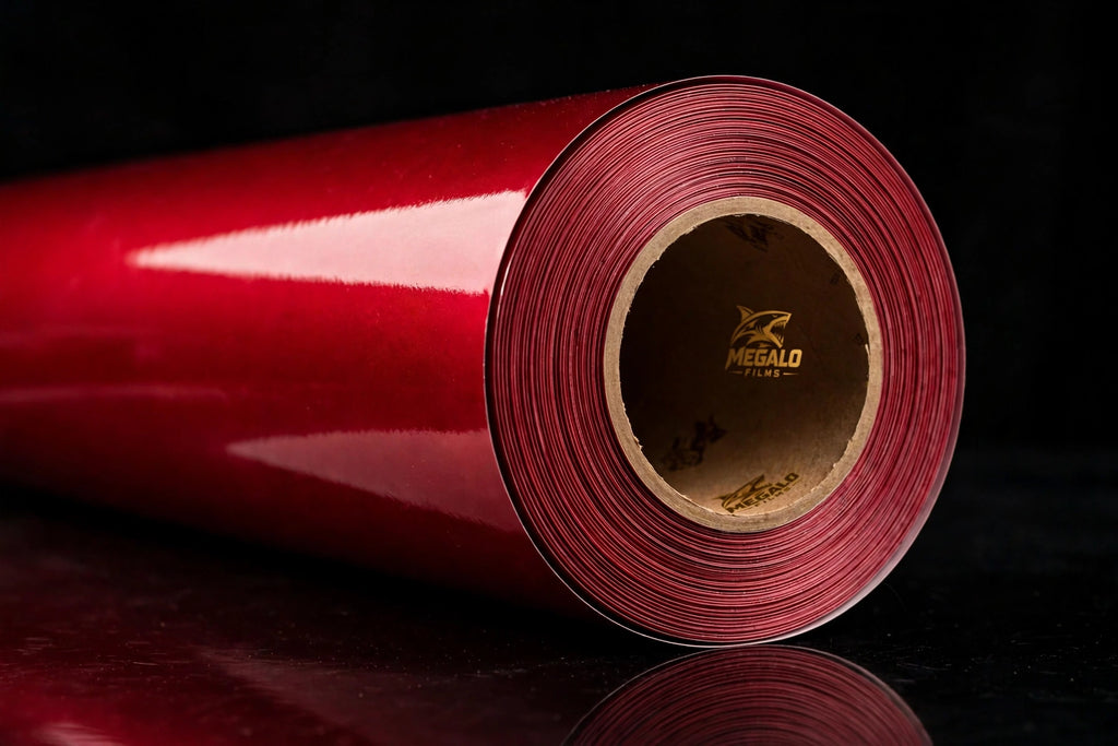 Super Gloss Liquid Ruby Red vinyl wrap film full roll by MEGALO FILMS