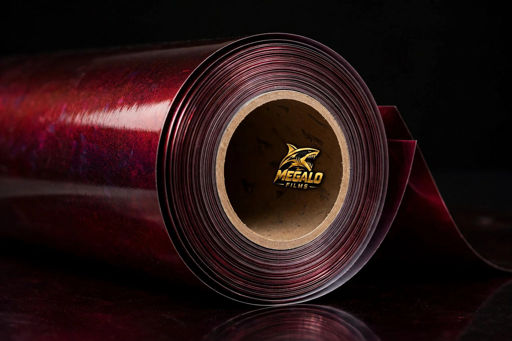 Super Gloss Premium Galaxy Black Red / vinyl wrap film full roll by MEGALO FILMS