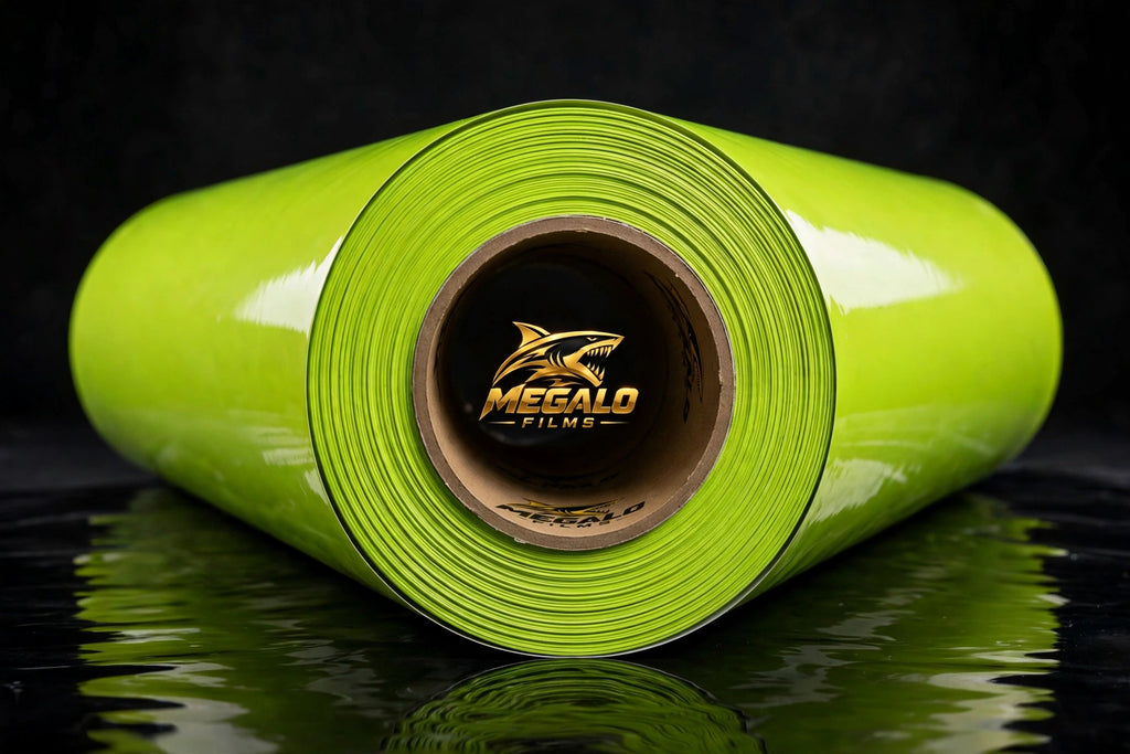 Super Gloss Coral Yellow vinyl wrap film full roll by MEGALO FILMS