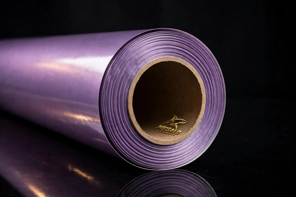 Super Gloss Radiant Purple vinyl wrap film full roll by MEGALO FILMS