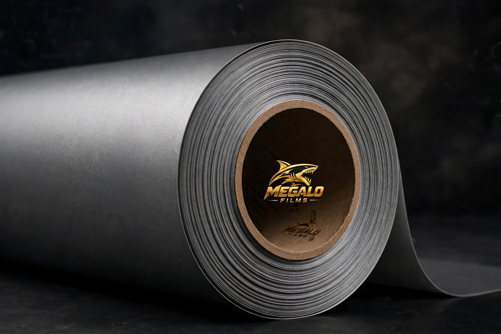 Matte Dark Silver vinyl wrap film full roll by MEGALO FILMS