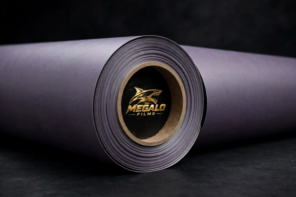 Matte Gray Purple vinyl wrap film full roll by MEGALO FILMS