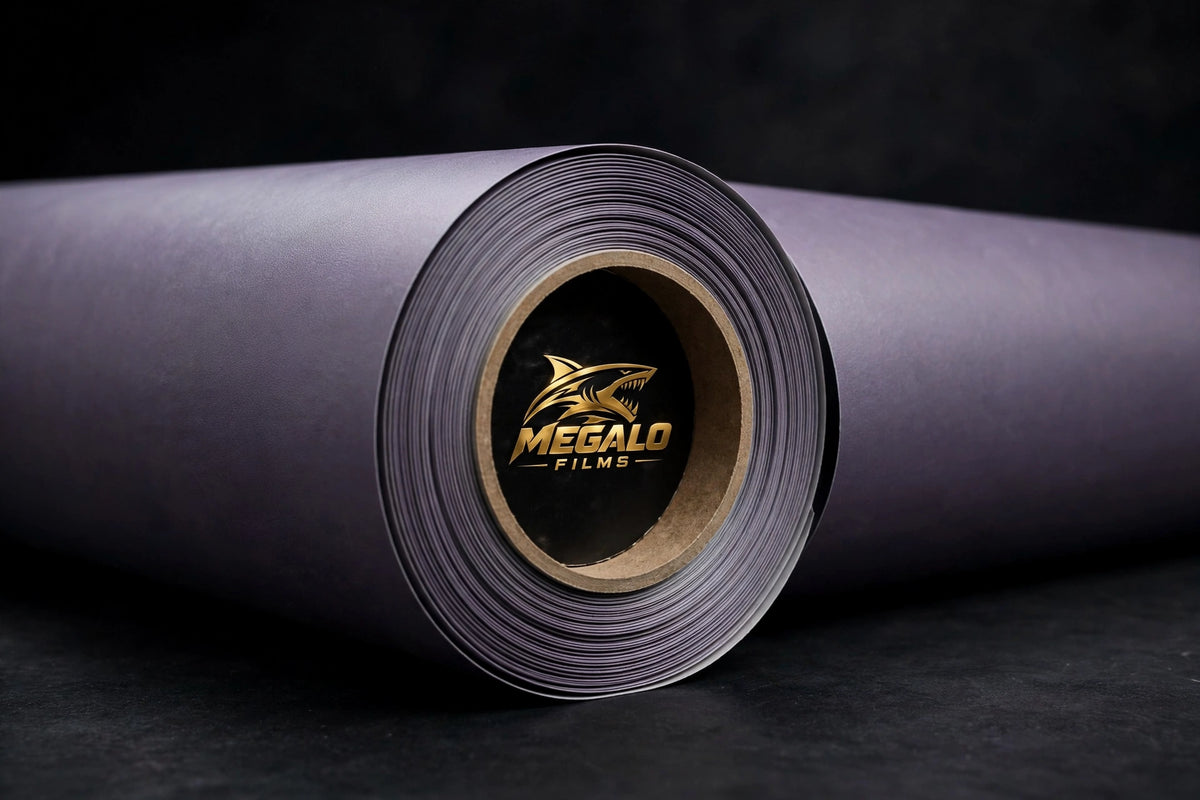 Matte Gray Purple vinyl wrap film full roll by MEGALO FILMS