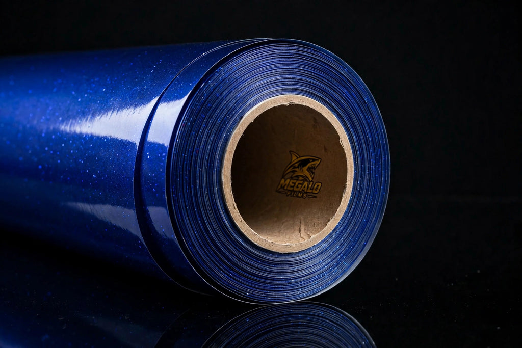 Super Gloss Blueberry Metallic vinyl wrap film full roll by MEGALO FILMS