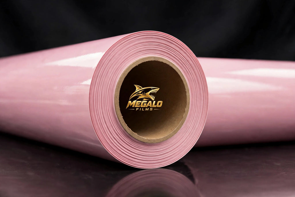 Super Gloss Powder Pink vinyl wrap film full roll by MEGALO FILMS