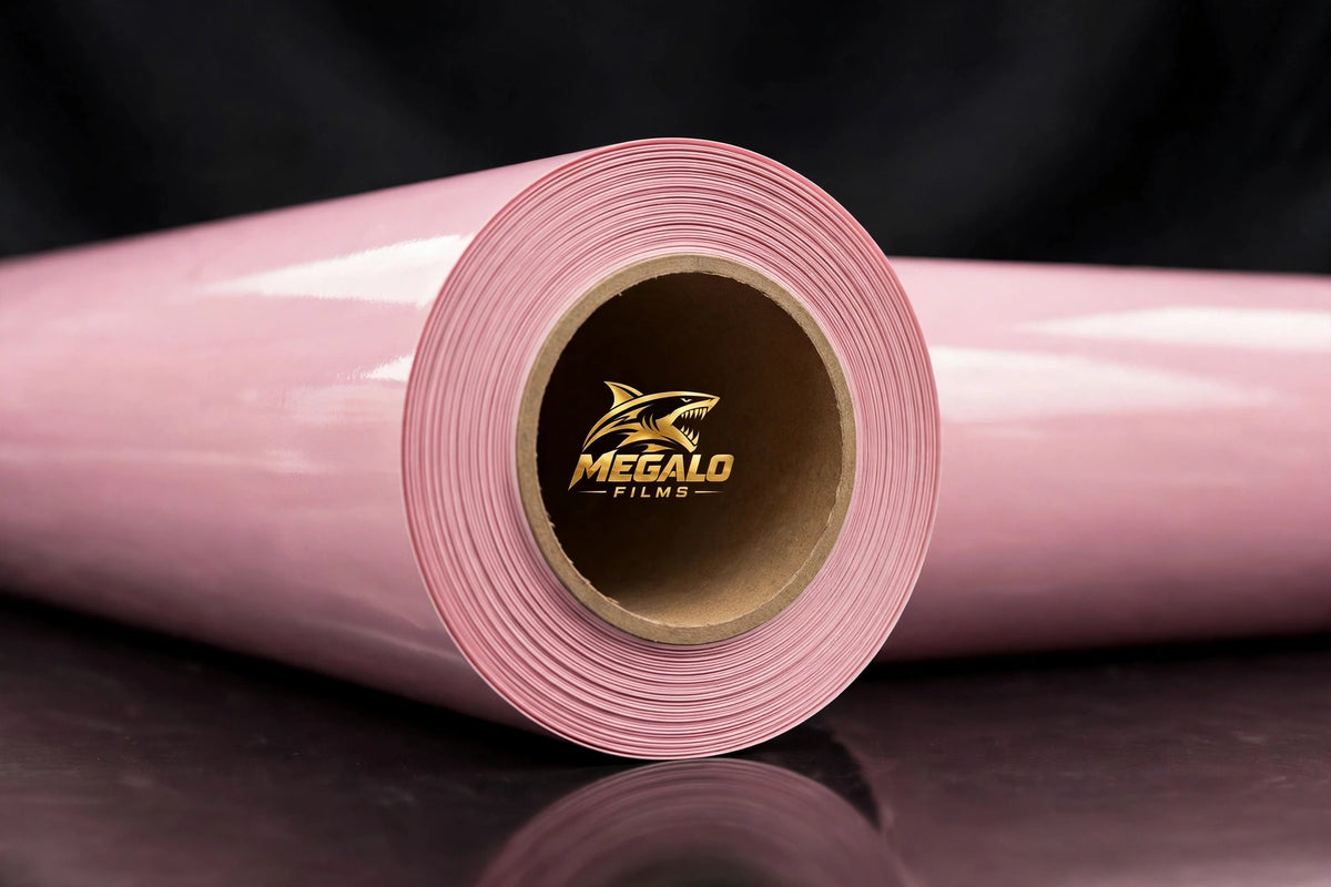 Super Gloss Powder Pink vinyl wrap film full roll by MEGALO FILMS
