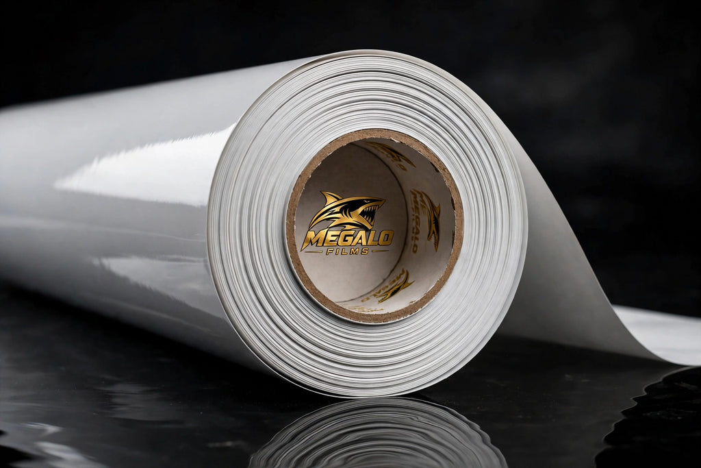 Super Gloss Moonlight White vinyl wrap film full roll by MEGALO FILMS