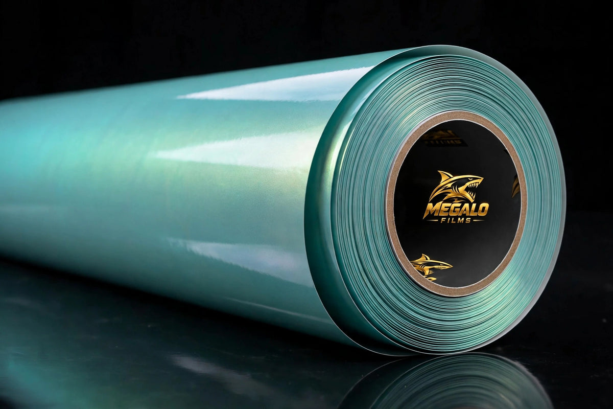 Super Gloss Dream Turquoise Green vinyl wrap film full roll by MEGALO FILMS