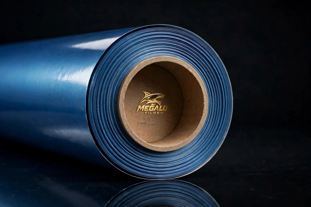 Super Gloss Liquid Somato Blue vinyl wrap film full roll by MEGALO FILMS