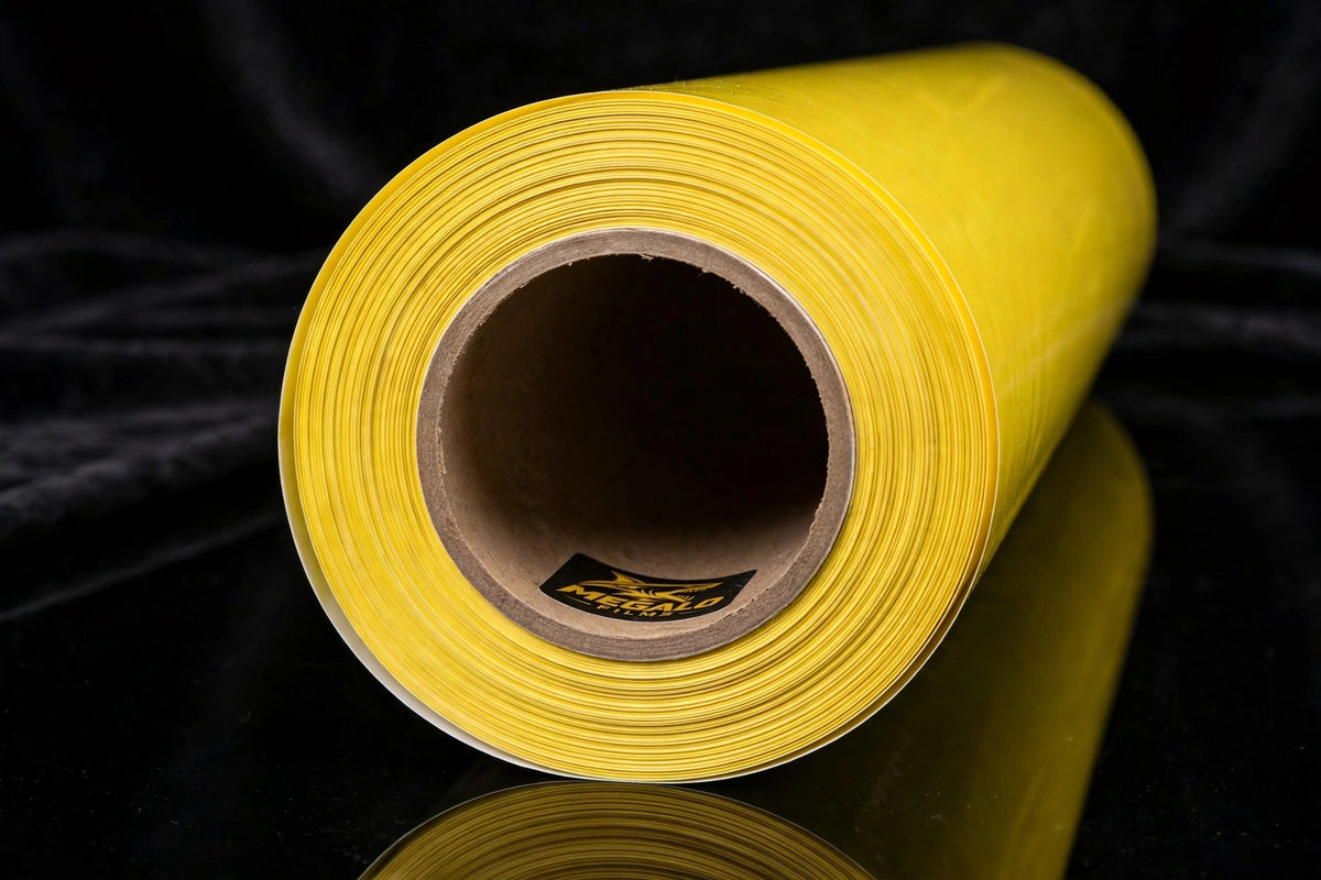 Super Gloss Lemon Yellow vinyl wrap film full roll by MEGALO FILMS