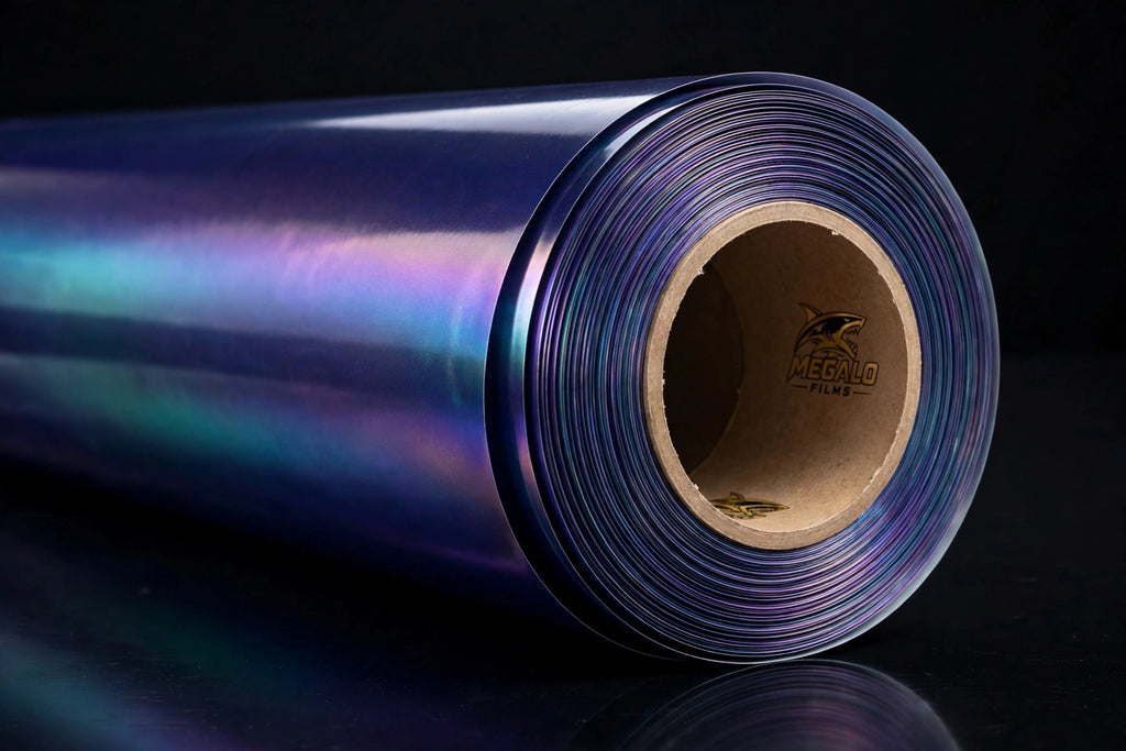 Super Gloss Indigo Bunting vinyl wrap film full roll by MEGALO FILMS