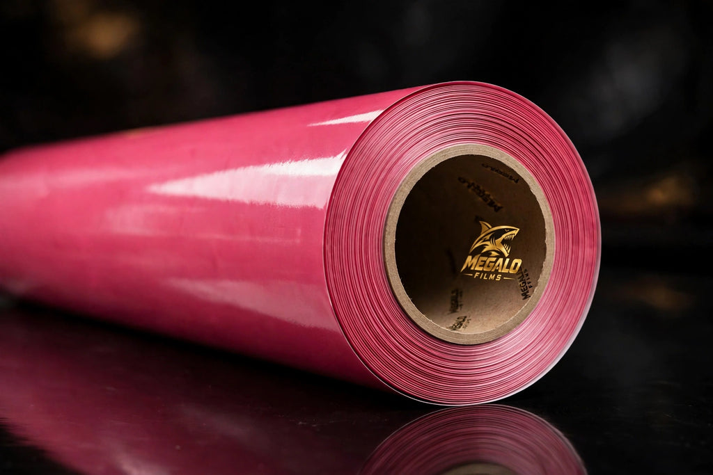 Super Gloss Morganite Red vinyl wrap film full roll by MEGALO FILMS