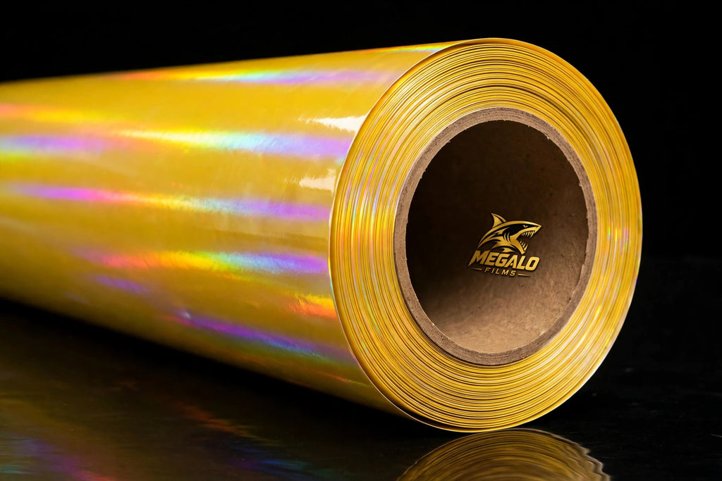 Phantom Flare Racing Yellow vinyl wrap film full roll by MEGALO FILMS