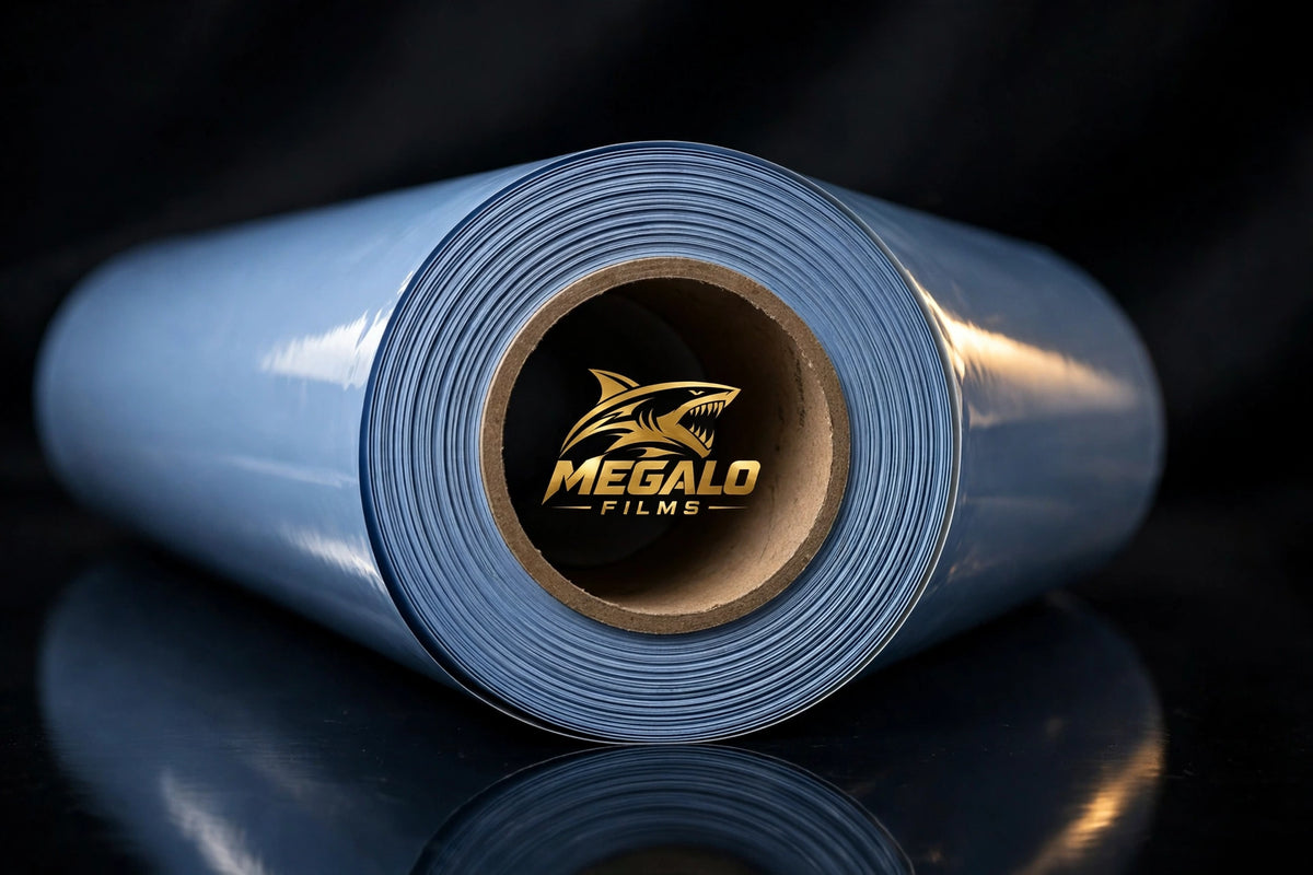 Super Gloss Cloudy Blue vinyl wrap film full roll by MEGALO FILMS