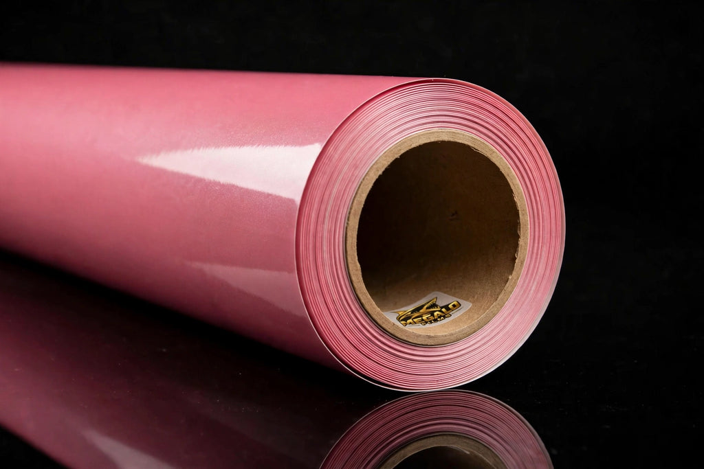 Super Gloss Ume Pink Metallic vinyl wrap film full roll by MEGALO FILMS