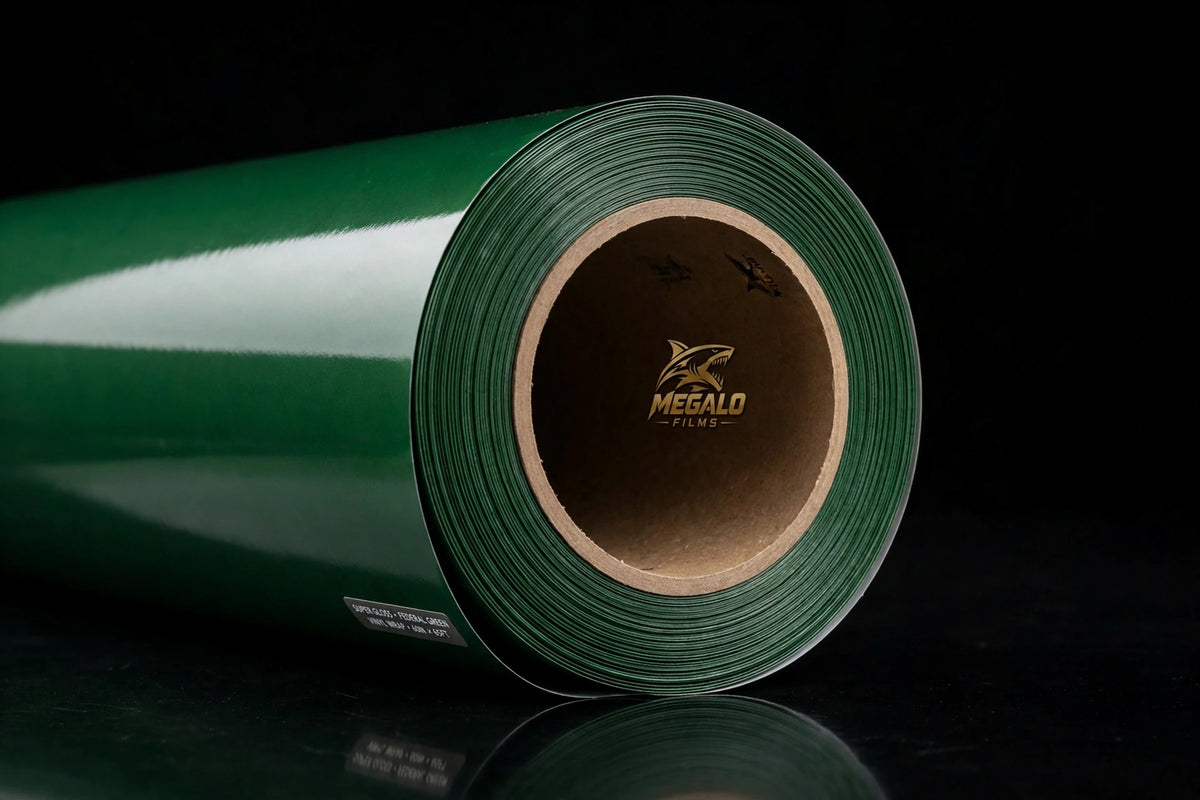 Super Gloss Fedral Green vinyl wrap film full roll by MEGALO FILMS
